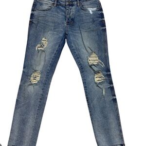 Distressed Blue Jeans